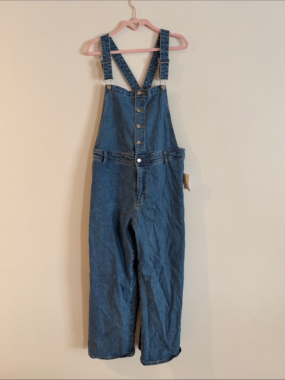 Universal Thread Blue Denim Button-Front Overalls Jumpsuit